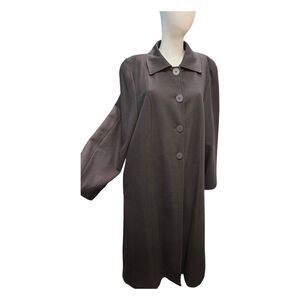 Harve Bernard Black Wool Blend Dress Coat Womens Size 14W